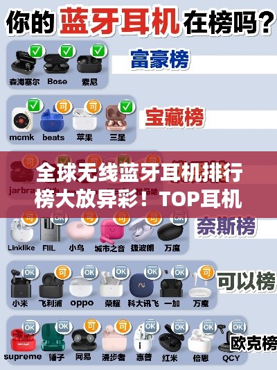 全球无线蓝牙耳机排行榜大放异彩！TOP耳机品牌一网打尽