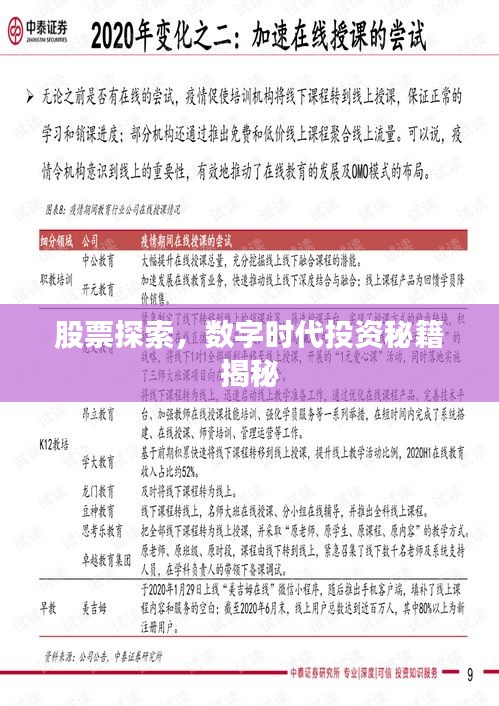 股票探索，数字时代投资秘籍揭秘