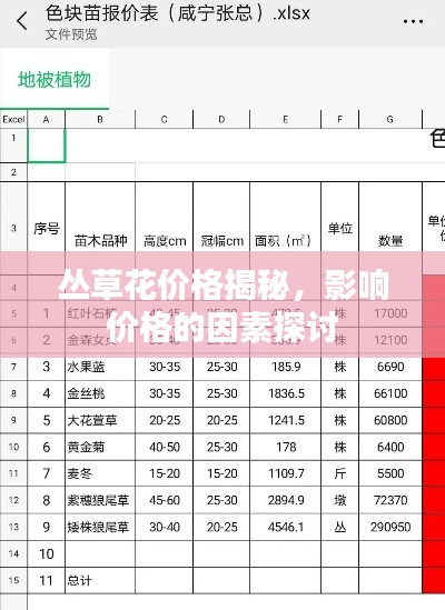 丛草花价格揭秘，影响价格的因素探讨